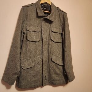 O'Neill Maverick Series Men's Wool Blend Military Style Field Jacket Size L